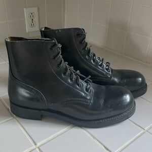 Biltrite | Black Leather Vintage Lace-Up Boots